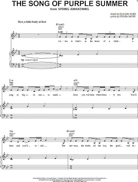 open zoom image for The Song Of Purple Summer - Piano/Vocal/Guitar, New, Main
