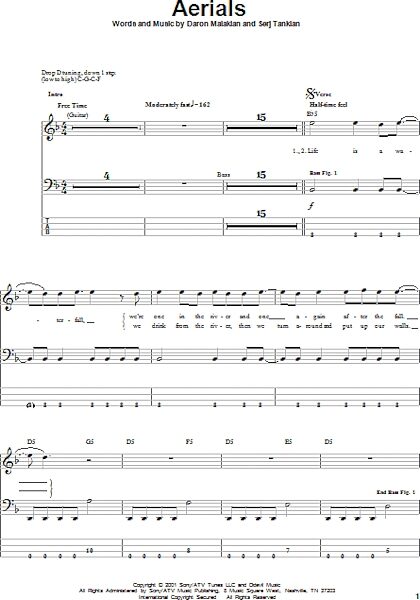 open zoom image for Aerials - Bass Tab, New, Main
