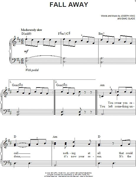 open zoom image for Fall Away - Easy Piano, New, Main