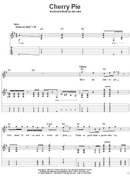 open zoom image for Cherry Pie - Guitar Tab Play-Along, New, Main