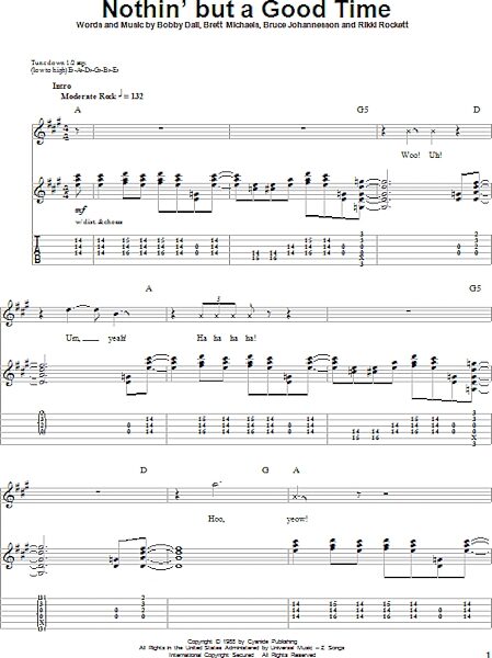 open zoom image for Nothin' But A Good Time - Guitar Tab Play-Along, New, Main