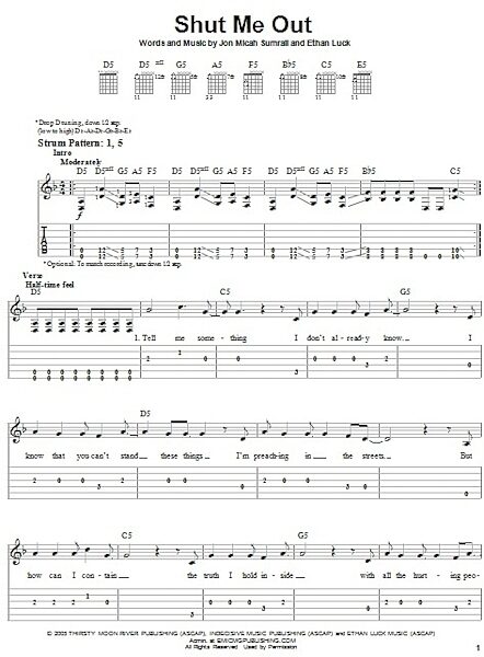 open zoom image for Shut Me Out - Easy Guitar with TAB, New, Main