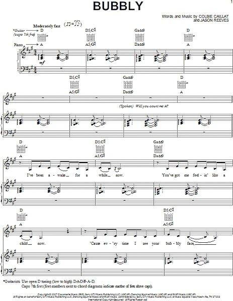 open zoom image for Bubbly - Piano/Vocal/Guitar, New, Main