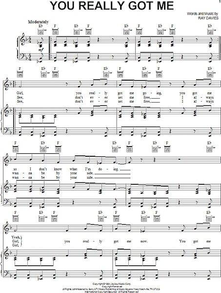 open zoom image for You Really Got Me - Piano/Vocal/Guitar, New, Main