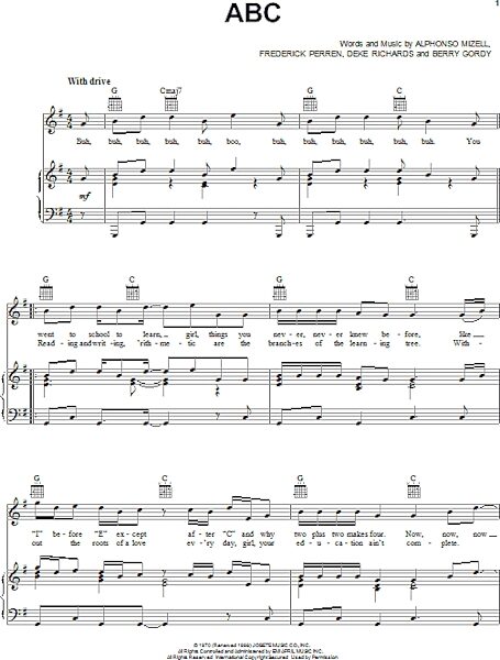 open zoom image for ABC - Piano/Vocal/Guitar, New, Main