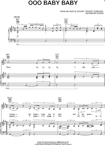open zoom image for Ooo Baby Baby - Piano/Vocal/Guitar, New, Main
