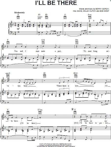 open zoom image for I'll Be There - Piano/Vocal/Guitar, New, Main