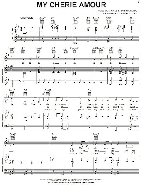 open zoom image for My Cherie Amour - Piano/Vocal/Guitar, New, Main