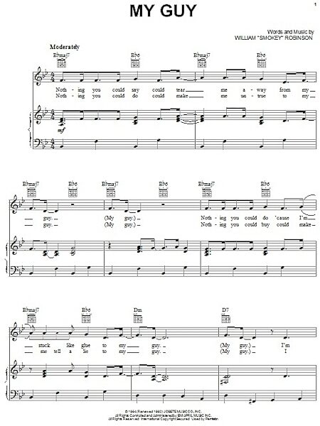 open zoom image for My Guy - Piano/Vocal/Guitar, New, Main