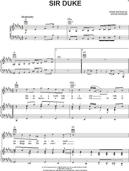open zoom image for Sir Duke - Piano/Vocal/Guitar, New, Main