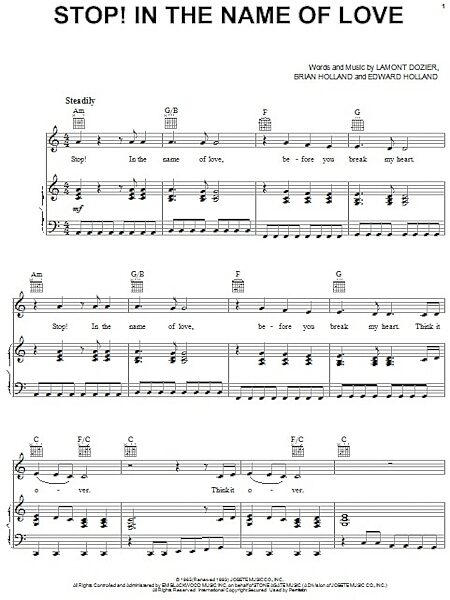 open zoom image for Stop! In The Name Of Love - Piano/Vocal/Guitar, New, Main