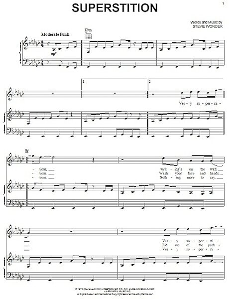 open zoom image for Superstition - Piano/Vocal/Guitar, New, Main