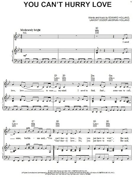 open zoom image for You Can't Hurry Love - Piano/Vocal/Guitar, New, Main