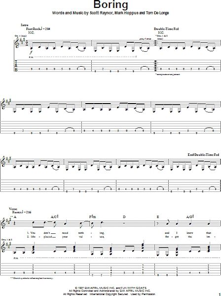 open zoom image for Boring - Guitar TAB, New, Main