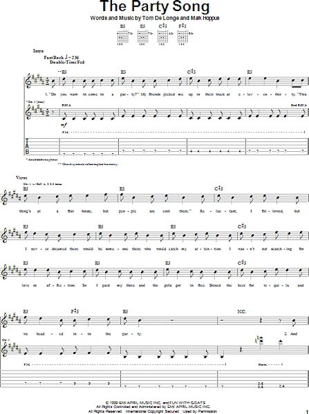open zoom image for The Party Song - Guitar TAB, New, Main