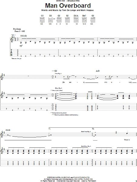 open zoom image for Man Overboard - Guitar TAB, New, Main