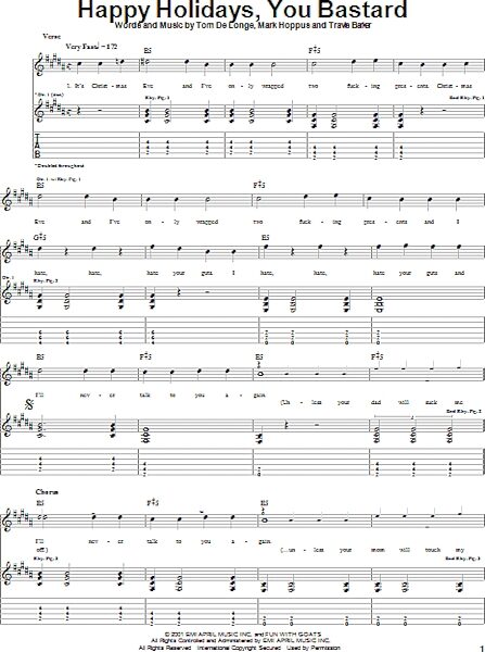open zoom image for Happy Holidays, You Bastard - Guitar TAB, New, Main