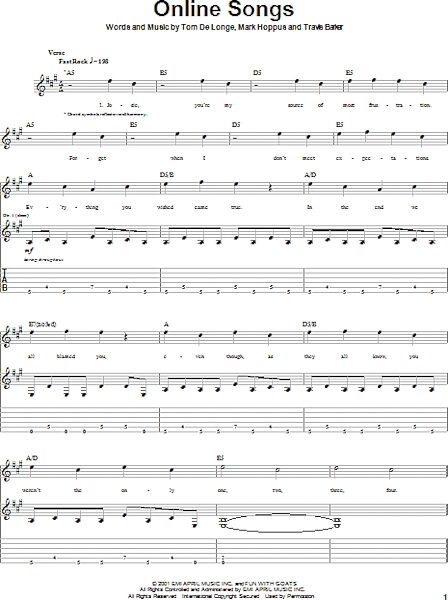 open zoom image for Online Songs - Guitar TAB, New, Main