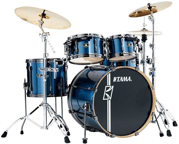 open zoom image for Tama SK52HX Superstar SK Custom Hyper-Drive 5-Piece Drum Kit, Brushed Vintage Blue