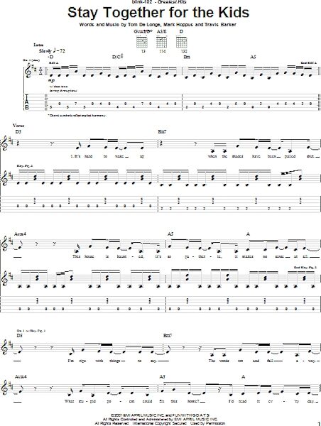 open zoom image for Stay Together For The Kids - Guitar TAB, New, Main