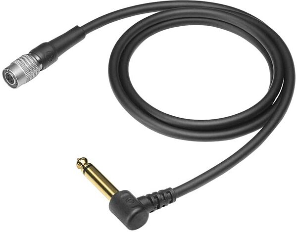 open zoom image for Audio-Technica AT-GRcW Right-Angle Guitar Input Cable for UniPak Bodypack Wireless Transmitter, New, Main