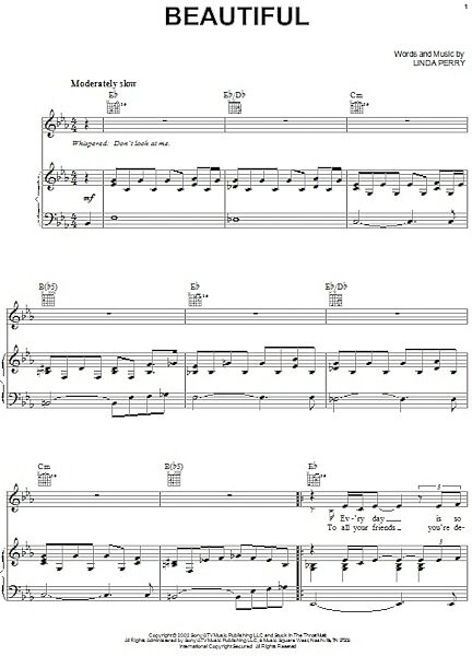 open zoom image for Beautiful - Piano/Vocal/Guitar, New, Main