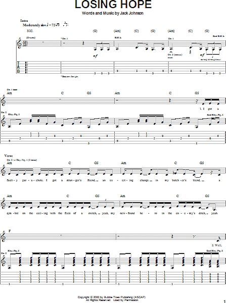 open zoom image for Losing Hope - Guitar TAB, New, Main