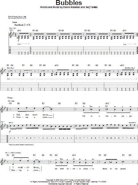 open zoom image for Bubbles - Guitar TAB, New, Main