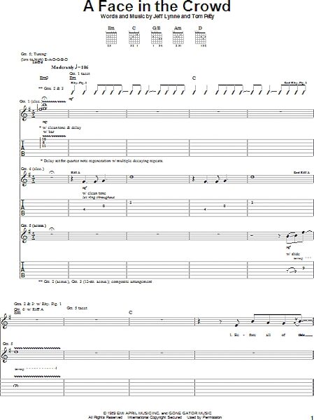 open zoom image for A Face In The Crowd - Guitar TAB, New, Main