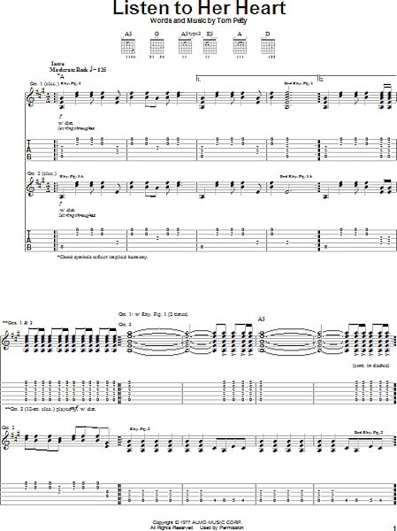 open zoom image for Listen To Her Heart - Guitar TAB, New, Main