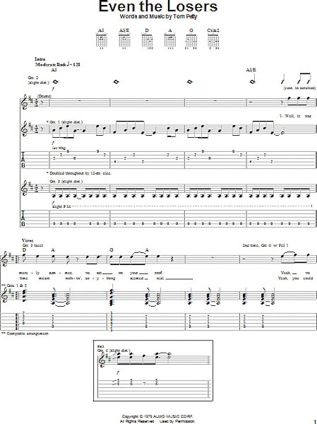 open zoom image for Even The Losers - Guitar TAB, New, Main