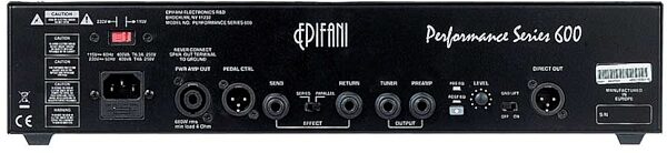 open zoom image for Epifani PS600 Bass Amplifier Head (600 Watts), Rear
