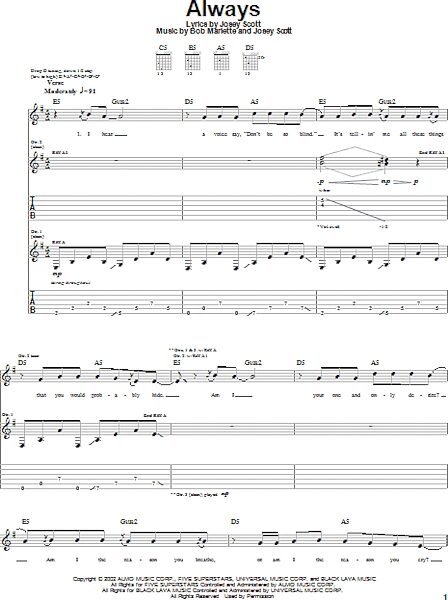 open zoom image for Always - Guitar TAB, New, Main
