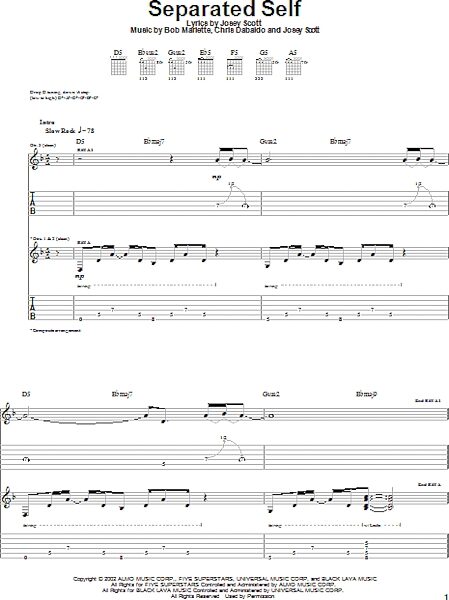 open zoom image for Separated Self - Guitar TAB, New, Main