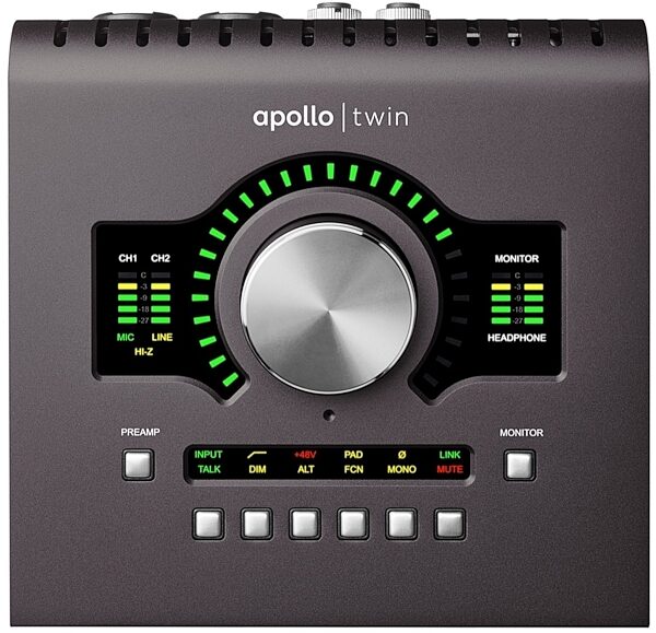 open zoom image for Universal Audio Apollo Twin Duo MkII Thunderbolt 2 Audio Interface, Top