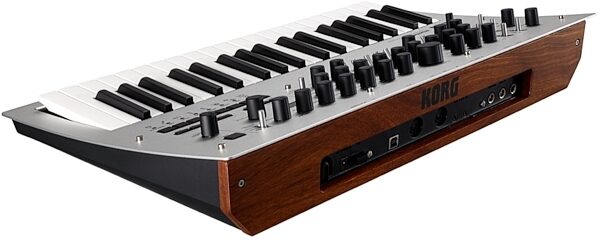 open zoom image for Korg Minilogue Analog Polyphonic Synthesizer, 37-Key, Silver, Angle Rear