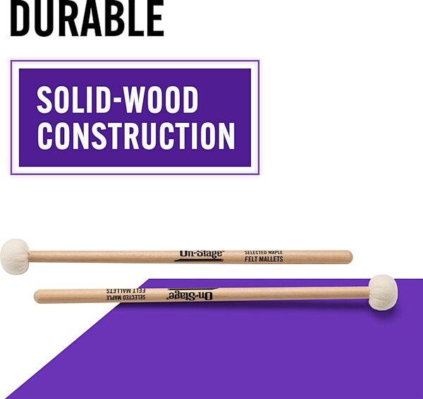 open zoom image for On-Stage WPM200 Felt Tip Mallets, New, Action Position Back