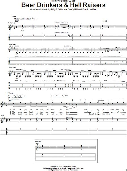 open zoom image for Beer Drinkers & Hell Raisers - Guitar TAB, New, Main