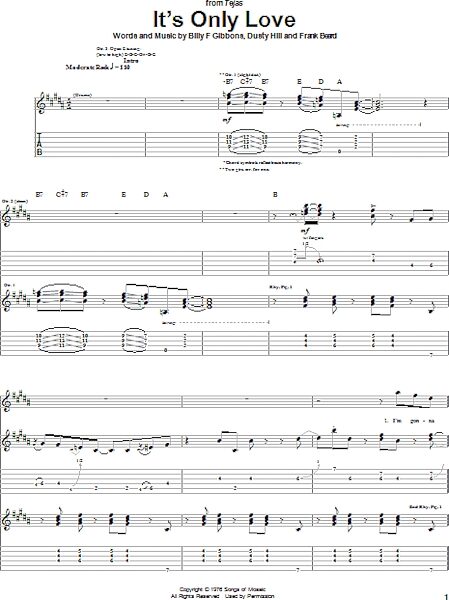 open zoom image for It's Only Love - Guitar TAB, New, Main