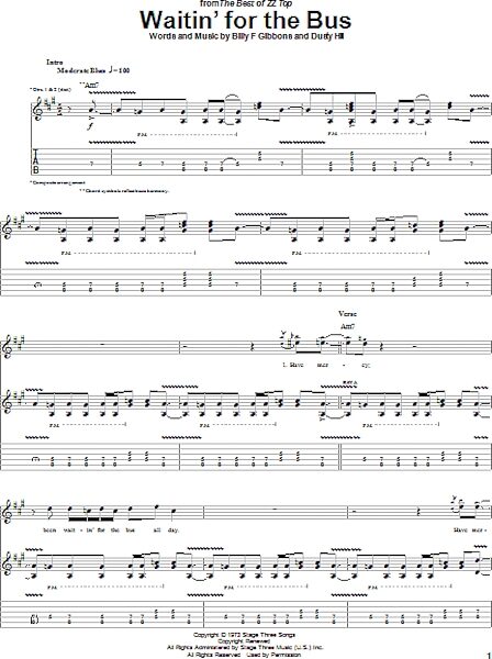 open zoom image for Waitin' For The Bus - Guitar TAB, New, Main