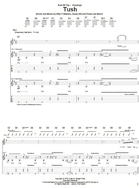open zoom image for Tush - Guitar TAB, New, Main