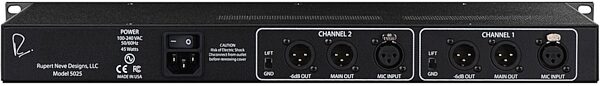 open zoom image for Rupert Neve Designs 5025 Dual Shelford Microphone Preamp, New, Rear