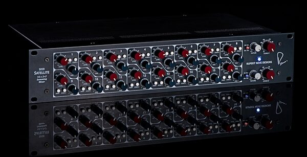 open zoom image for Rupert Neve Designs 5059 Satellite 16x2+2 Summing Mixer, Black, Angled Front