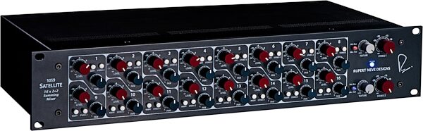 open zoom image for Rupert Neve Designs 5059 Satellite 16x2+2 Summing Mixer, Black, Angled Front