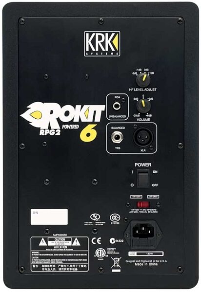 open zoom image for KRK RP6G2 Rokit G2 Powered 2-Way Active Monitor, Rear