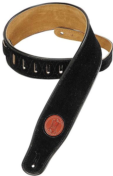 open zoom image for Levy's MSS3 Suede Leather Guitar Strap, Black