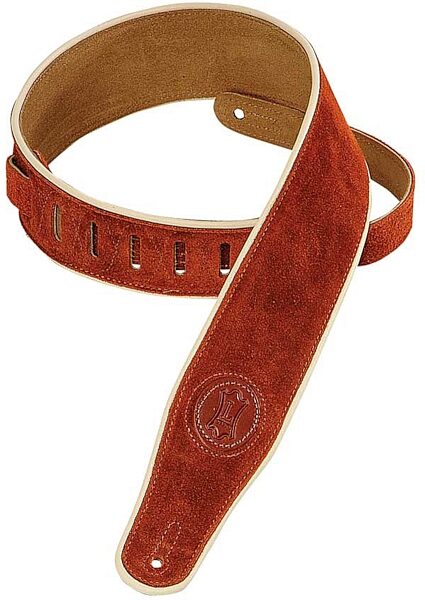 open zoom image for Levy's MSS3 Suede Leather Guitar Strap, Cream Piping