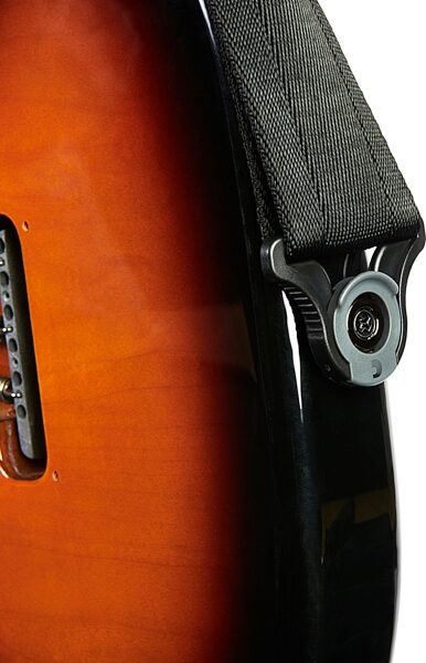 open zoom image for D'Addario Auto-Lock Guitar Strap, Black, Action Position Back
