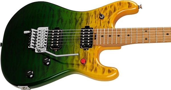 open zoom image for EVH Eddie Van Halen 5150 Series DX QM Electric Guitar, with Baked Maple Fingerboard (and Gig Bag), Limeade Zest, Action Position Back