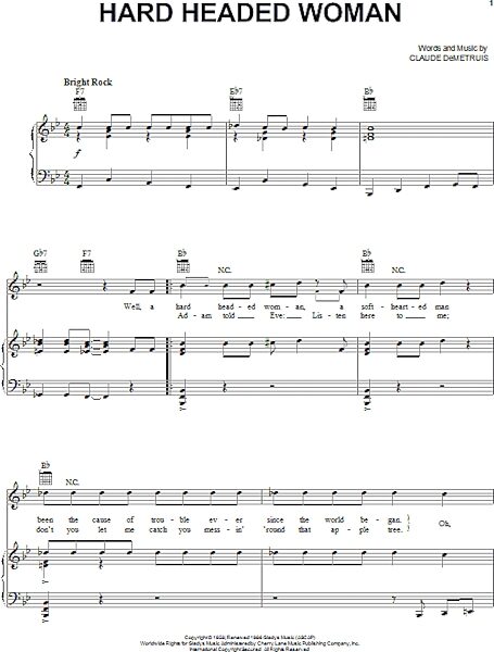open zoom image for Hard Headed Woman - Piano/Vocal/Guitar, New, Main